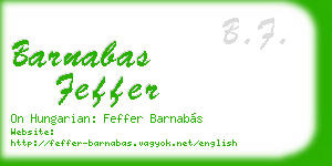 barnabas feffer business card